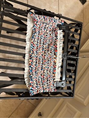 Tory Burch Girls' Smocked Floral Top in Blue, Red, Black & Cream